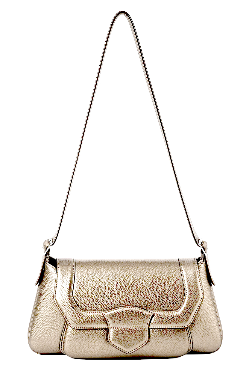 Women's sand small shoulder bag - Top view